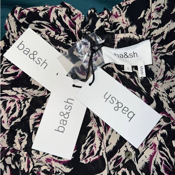 ba&sh Black Genny Ruffle Top - Small NWT - Picture 9 of 11